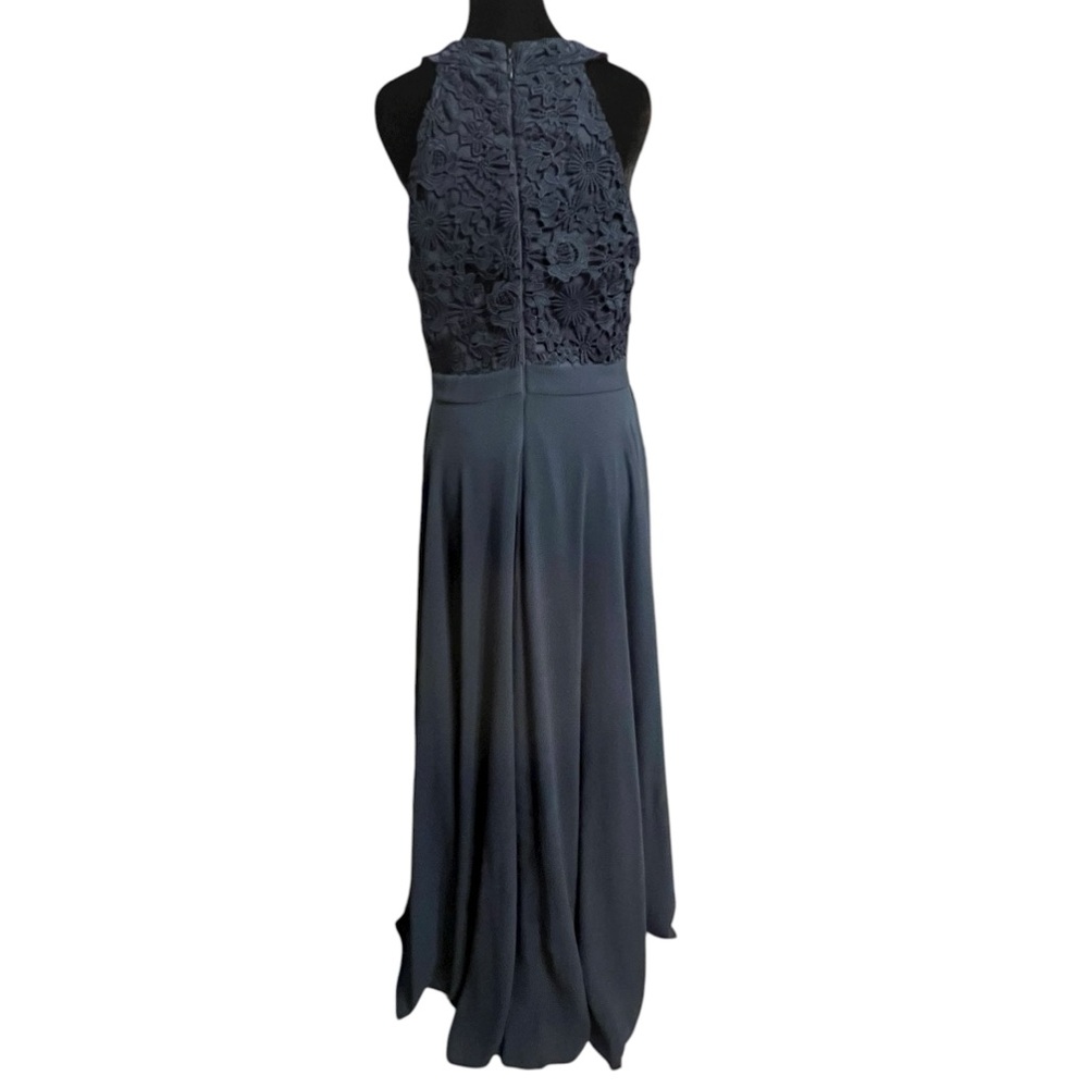 Lulu’s Navy Lace Halter Neck Maxi Dress XL - Picture 4 of 10